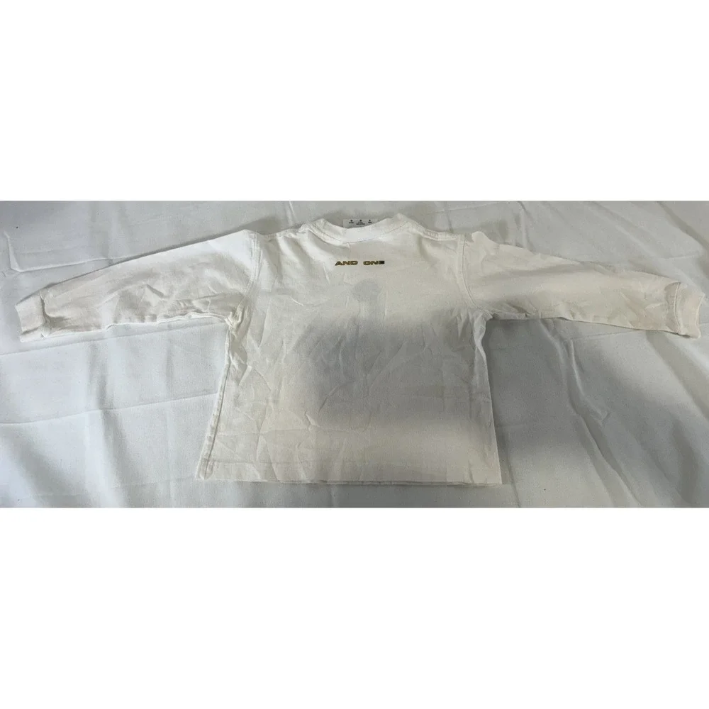 And1 Toddler's Long Sleeve White T-Shirt Size L Basketball Graphic